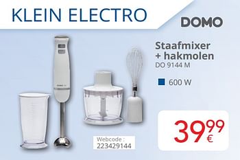 Domo elektro elektro staafmixer + hakmolen do 9144 m - Promotie bij Eldi