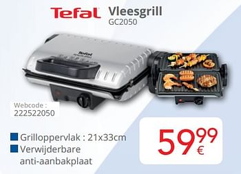 Promoties Tefal vleesgrill gc2050 - Tefal - Geldig van 01/06/2019 tot 30/06/2019 bij Eldi