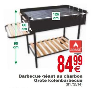 Promoties Barbecue géant au charbon grote kolenbarbecue - Brase - Geldig van 04/06/2019 tot 17/06/2019 bij Cora