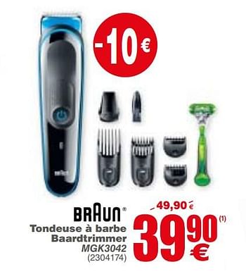 Promoties Braun tondeuse à barbe baardtrimmer mgk3042 - Braun - Geldig van 04/06/2019 tot 17/06/2019 bij Cora