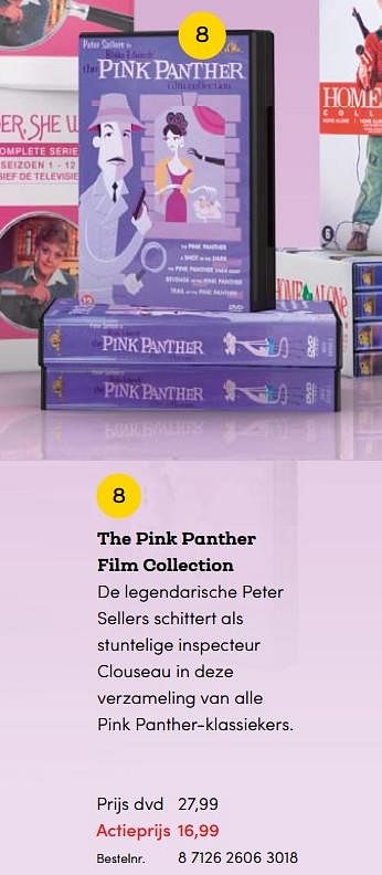 Promoties The pink panther film collection - Huismerk - BookSpot - Geldig van 15/05/2019 tot 30/06/2019 bij BookSpot