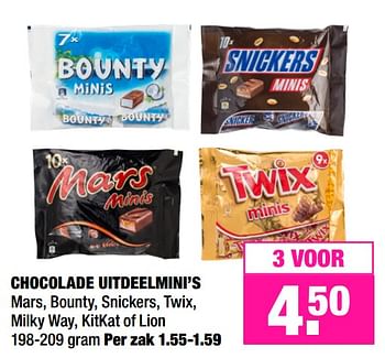 Promoties Chocolade uitdeelmini`s - Huismerk - Big Bazar - Geldig van 03/06/2019 tot 16/06/2019 bij Big Bazar
