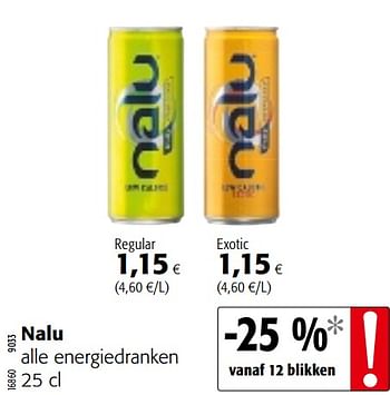 Promoties Nalu alle energiedranken - Nalu - Geldig van 05/06/2019 tot 18/06/2019 bij Colruyt