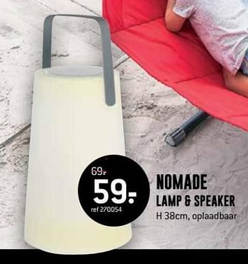Promoties Nomade lamp speaker - Huismerk - Free Time - Geldig van 16/05/2019 tot 16/06/2019 bij Freetime