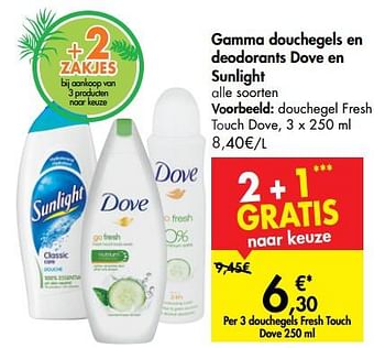 Promoties Douchegel fresh touch dove - Dove - Geldig van 05/06/2019 tot 17/06/2019 bij Carrefour