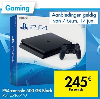 Promoties Sony ps4-console 500 gb black - Sony - Geldig van 05/06/2019 tot 17/06/2019 bij Carrefour