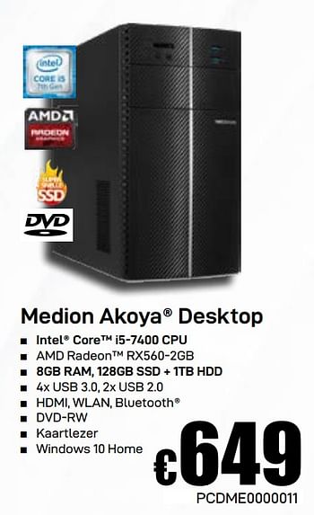 Promoties Medion akoya desktop - Medion - Geldig van 03/06/2019 tot 30/06/2019 bij Compudeals
