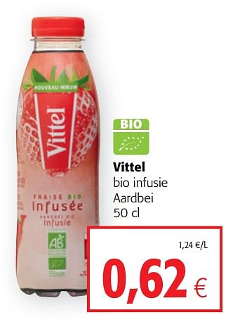 Promoties Vittel bio infusie aardbei - Vittel - Geldig van 05/06/2019 tot 18/06/2019 bij Colruyt