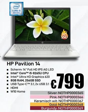 Promoties Hp pavilion 14 - HP - Geldig van 03/06/2019 tot 30/06/2019 bij Compudeals