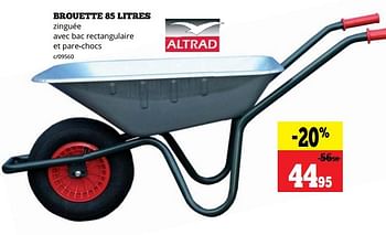 Promoties Brouette 85 litres - Altrad - Geldig van 10/06/2019 tot 30/06/2019 bij Dema