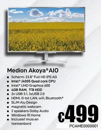 Promoties Medion akoya aio - Medion - Geldig van 03/06/2019 tot 30/06/2019 bij Compudeals