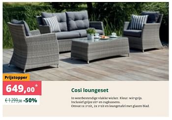 Promoties Cosi loungeset - Morati - Geldig van 22/05/2019 tot 25/06/2019 bij Overstock