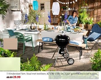 Promoties Vlinderstoel tom - Huismerk - Intratuin - Geldig van 03/06/2019 tot 16/06/2019 bij Intratuin