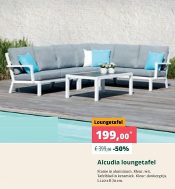 Promoties Alcudia loungetafel - Vinci - Geldig van 25/05/2019 tot 25/06/2019 bij Overstock