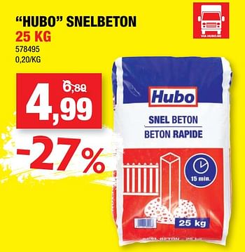 Promoties Hubo snelbeton - Huismerk - Hubo  - Geldig van 05/06/2019 tot 16/06/2019 bij Hubo