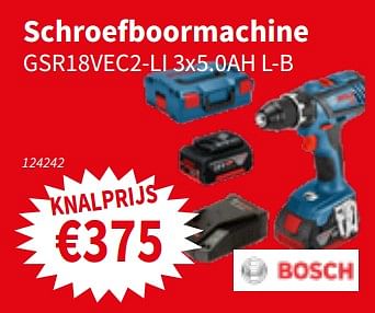 Promoties Bosch schroefboormachine gsr18vec2-li 3x5.0ah l-b - Bosch - Geldig van 06/06/2019 tot 19/06/2019 bij Cevo Market
