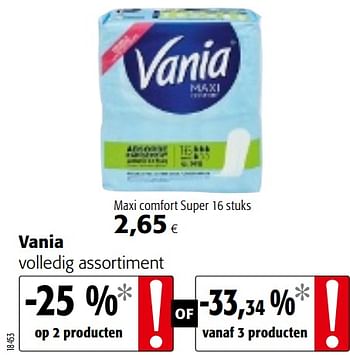 Promotions Vania volledig assortiment - Vania - Valide de 05/06/2019 à 18/06/2019 chez Colruyt