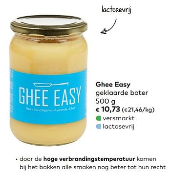 Promoties Ghee easy geklaarde boter - Ghee Easy - Geldig van 05/06/2019 tot 02/07/2019 bij Bioplanet
