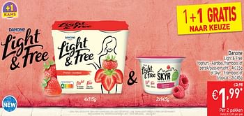 Promoties Danone light + free yoghurt - Danone - Geldig van 11/06/2019 tot 16/06/2019 bij Intermarche