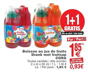 Promoties Boisson au jus de fruits drank met fruitsap cora - Huismerk - Cora - Geldig van 11/06/2019 tot 17/06/2019 bij Cora