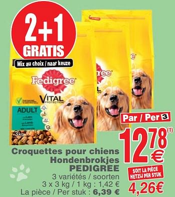 Promoties Croquettes pour chiens hondenbrokjes pedigree - Pedigree - Geldig van 11/06/2019 tot 17/06/2019 bij Cora