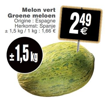 Promoties Melon vert groene meloen - Huismerk - Cora - Geldig van 11/06/2019 tot 17/06/2019 bij Cora