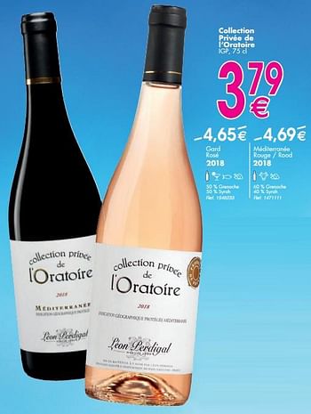 Promoties Collection privée de l`oratoire igp gard rosé 2018 - Rosé wijnen - Geldig van 11/06/2019 tot 17/06/2019 bij Cora