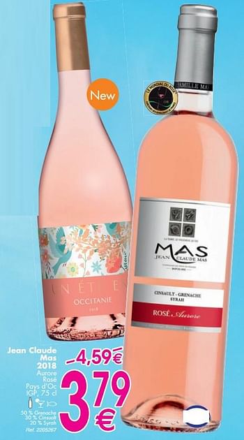 Promoties Jean claude mas 2018 aurore rosé pays d`oc igp - Rosé wijnen - Geldig van 11/06/2019 tot 17/06/2019 bij Cora