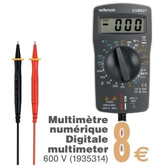 Promoties Multimètre numérique digitale multimeter - Huismerk - Cora - Geldig van 11/06/2019 tot 24/06/2019 bij Cora