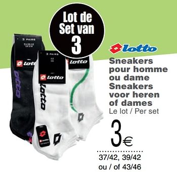Promotions Sneakers pour homme ou dame sneakers voor heren of dames - Lotto - Valide de 11/06/2019 à 24/06/2019 chez Cora