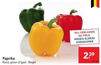 Promoties Paprika rood, groen of geel - belgië - Huismerk - Makro - Geldig van 19/06/2019 tot 02/07/2019 bij Makro