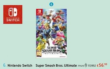 Promoties Nintendo switch super smash bros. ultimate - Nintendo - Geldig van 13/06/2019 tot 13/07/2019 bij Dreamland