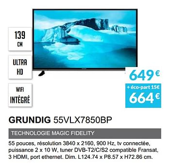 Promotions Grundig 55vlx7850bp - Grundig - Valide de 01/06/2019 à 30/09/2019 chez Copra
