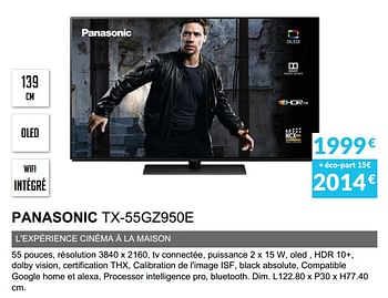 Promoties Panasonic tx-55gz950e - Panasonic - Geldig van 01/06/2019 tot 30/09/2019 bij Copra