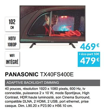 Promoties Panasonic tx40fs400e - Panasonic - Geldig van 01/06/2019 tot 30/09/2019 bij Copra