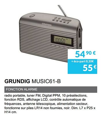 Promotions Grundig music61-b - Grundig - Valide de 01/06/2019 à 30/09/2019 chez Copra