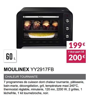 Promoties Mini-four moulinex yy2917fb - Moulinex - Geldig van 02/06/2019 tot 30/09/2019 bij Copra