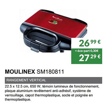Promoties Croque monsieur moulinex sm180811 - Moulinex - Geldig van 02/06/2019 tot 30/09/2019 bij Copra