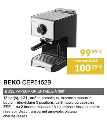 Promoties Expresso beko cep5152b - Beko - Geldig van 02/06/2019 tot 30/09/2019 bij Copra