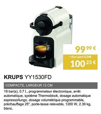 Promotions Nespresso krups yy1530fd - Krups - Valide de 02/06/2019 à 30/09/2019 chez Copra