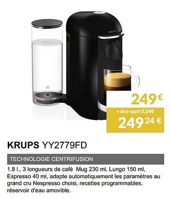 Promotions Nespresso krups yy2779fd - Krups - Valide de 02/06/2019 à 30/09/2019 chez Copra