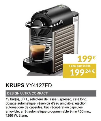 Promoties Nespresso krups yy4127fd - Krups - Geldig van 02/06/2019 tot 30/09/2019 bij Copra