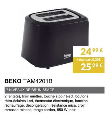 Promotions Beko tam4201b - Beko - Valide de 02/06/2019 à 30/09/2019 chez Copra