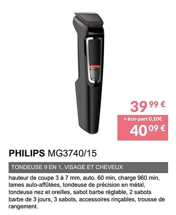 Promotions Tondeuse barbe philips mg3740-15 - Philips - Valide de 02/06/2019 à 30/09/2019 chez Copra