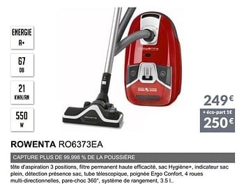 Promotions Aspirateur avec sac rowenta ro6373ea - Rowenta - Valide de 02/06/2019 à 30/09/2019 chez Copra