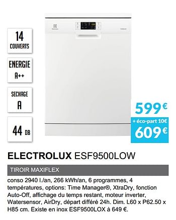Promotions Lave-vaisselle electrolux esf9500low - Electrolux - Valide de 03/06/2019 à 30/09/2019 chez Copra