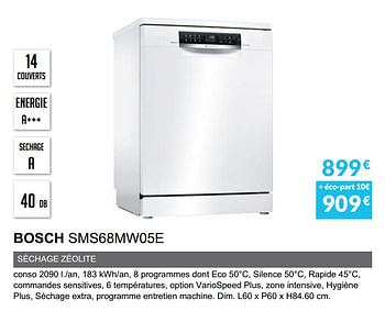 Promoties Lave-vaisselle bosch sms68mw05e - Bosch - Geldig van 03/06/2019 tot 30/09/2019 bij Copra