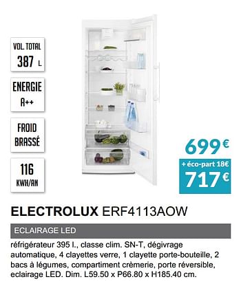 Promotions Rèfrigèrateur tout utile electrolux erf4113aow - Electrolux - Valide de 03/06/2019 à 30/09/2019 chez Copra