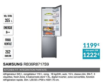 Promotions Refrigèrateur combinè samsung rb36r8717s9 - Samsung - Valide de 03/06/2019 à 30/09/2019 chez Copra