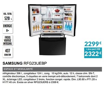 Promotions Rèfrigèrateur multiportes samsung rfg23uebp - Samsung - Valide de 03/06/2019 à 30/09/2019 chez Copra